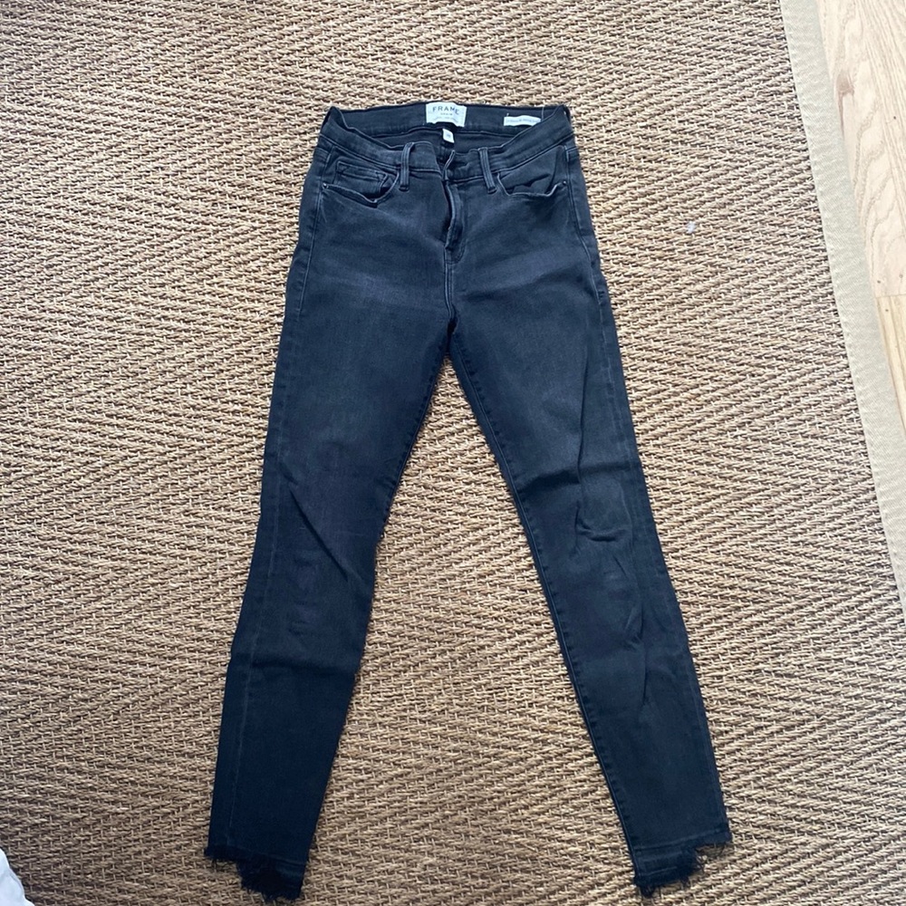 Frame Le Skinny de Jeanne Crop Black Size 26